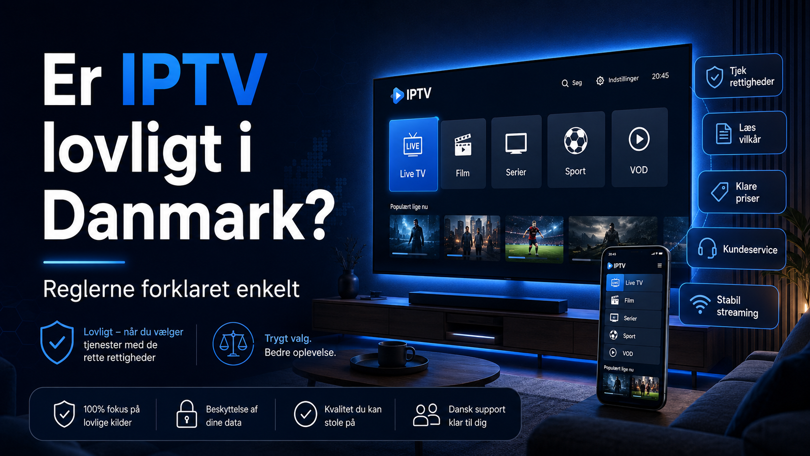 er iptv lovligt i danmark